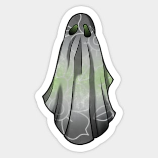 Agender Pride Flowery Ghost Sticker